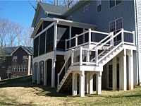 <b>Screened Room and Deck with Vinyl Wrapped Beams and Support Posts</b>